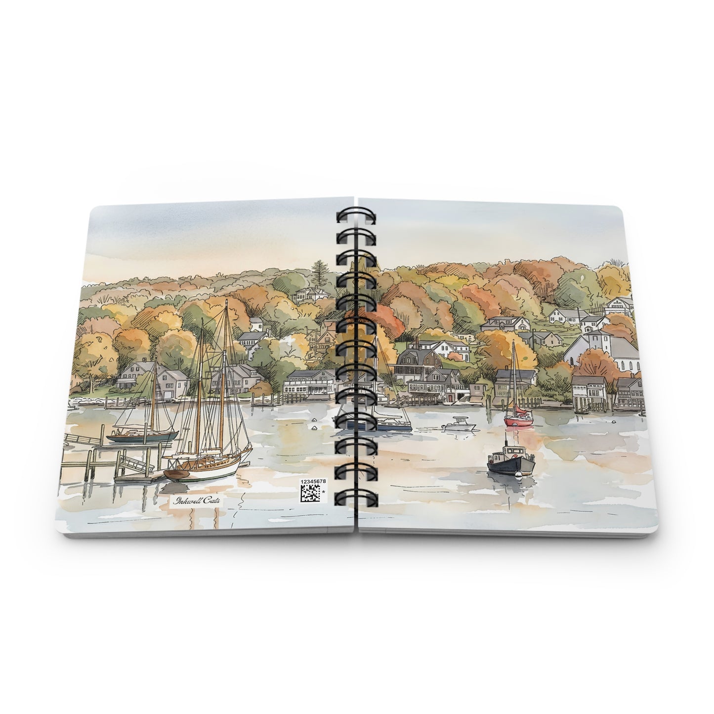Autumn Harbor Spiral Journal