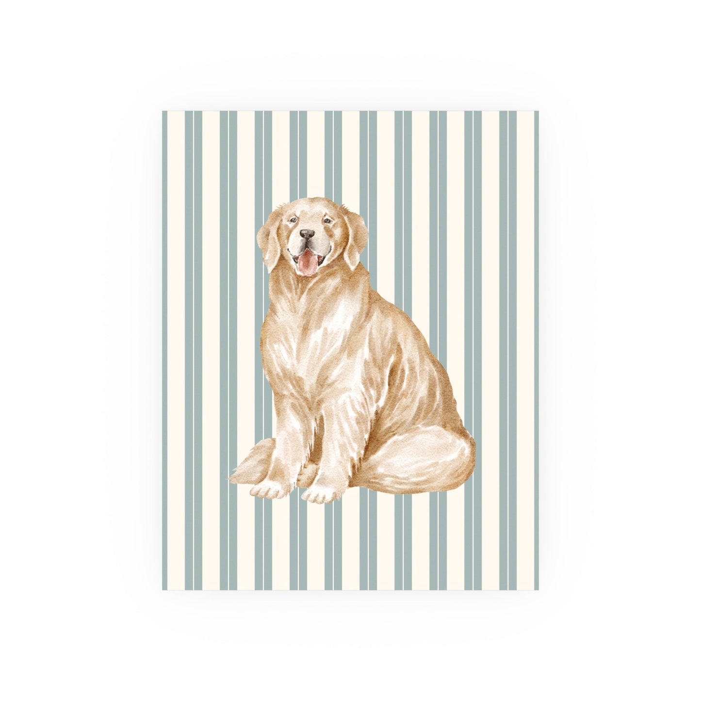 Striped Golden Retriever Print - Inkwell Cats
