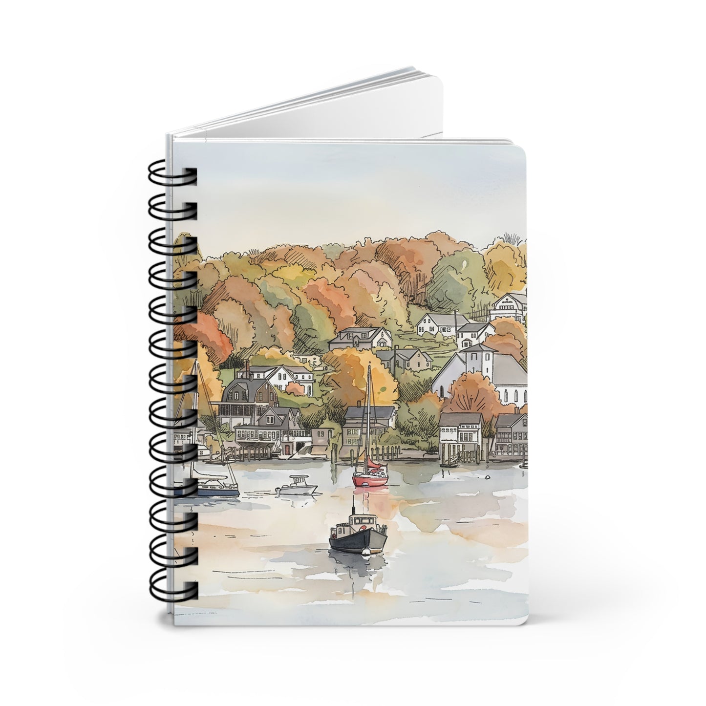 Autumn Harbor Spiral Journal