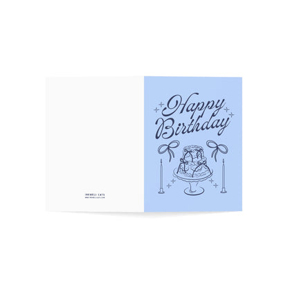 Happy Birthday Blue Illustration Greeting Card