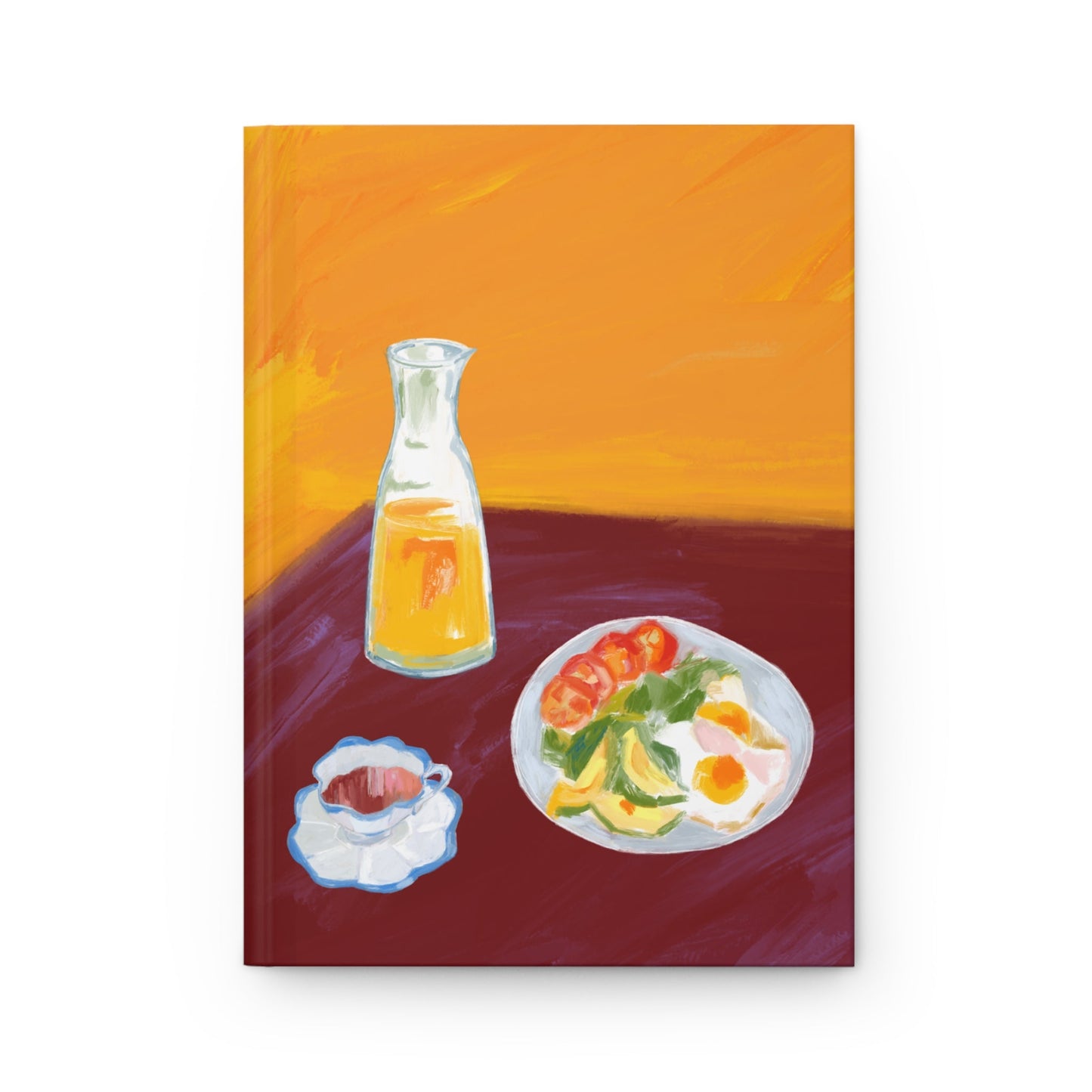 aesthetic journal with painted breakfast still life and warm colors