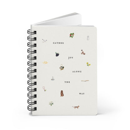 Gather Joy Along The Way Spiral Journal - Inkwell Cats