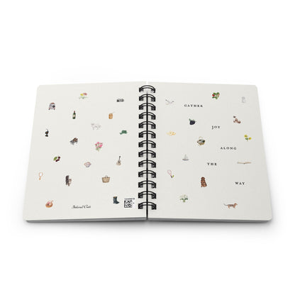 Gather Joy Along The Way Spiral Journal - Inkwell Cats