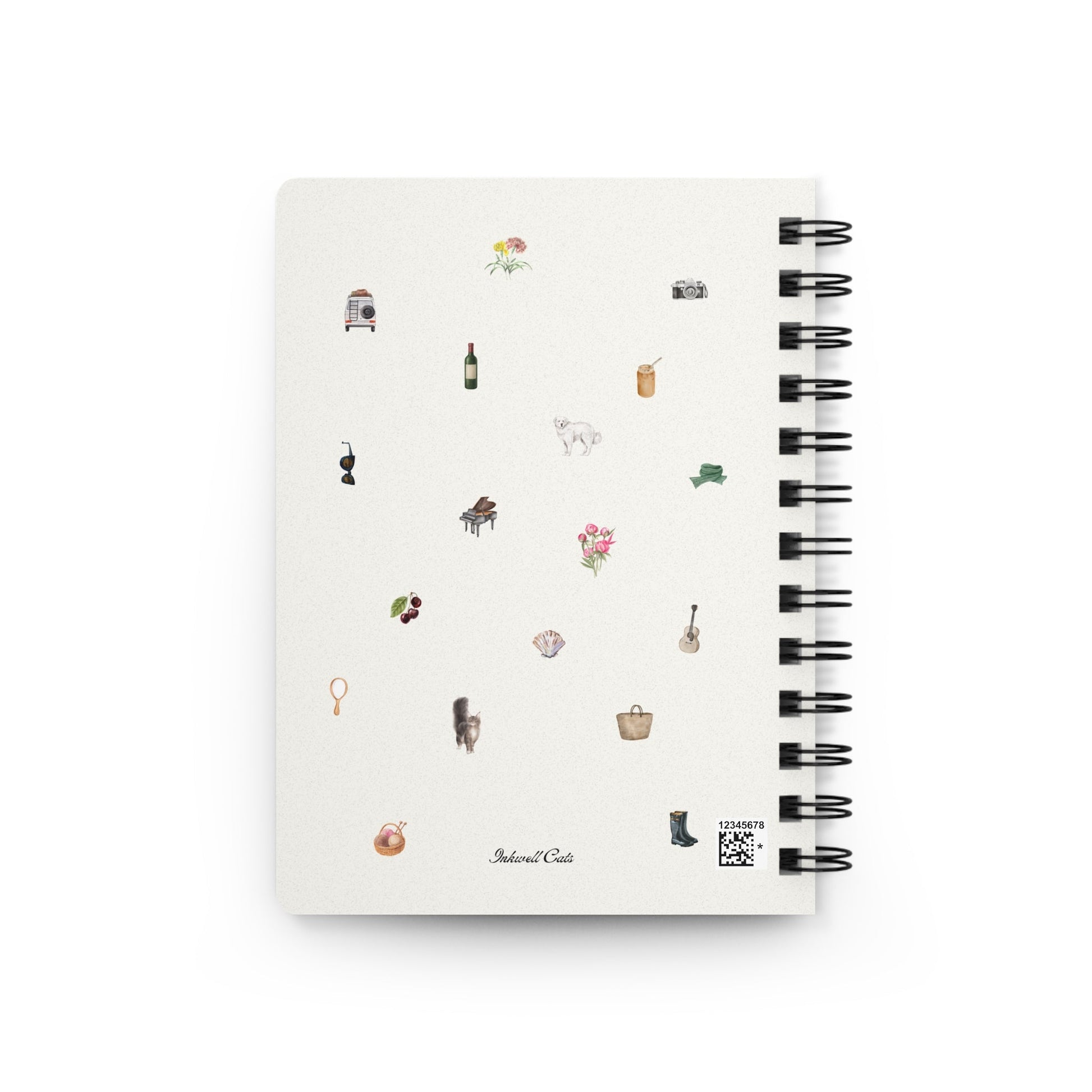 Gather Joy Along The Way Spiral Journal - Inkwell Cats