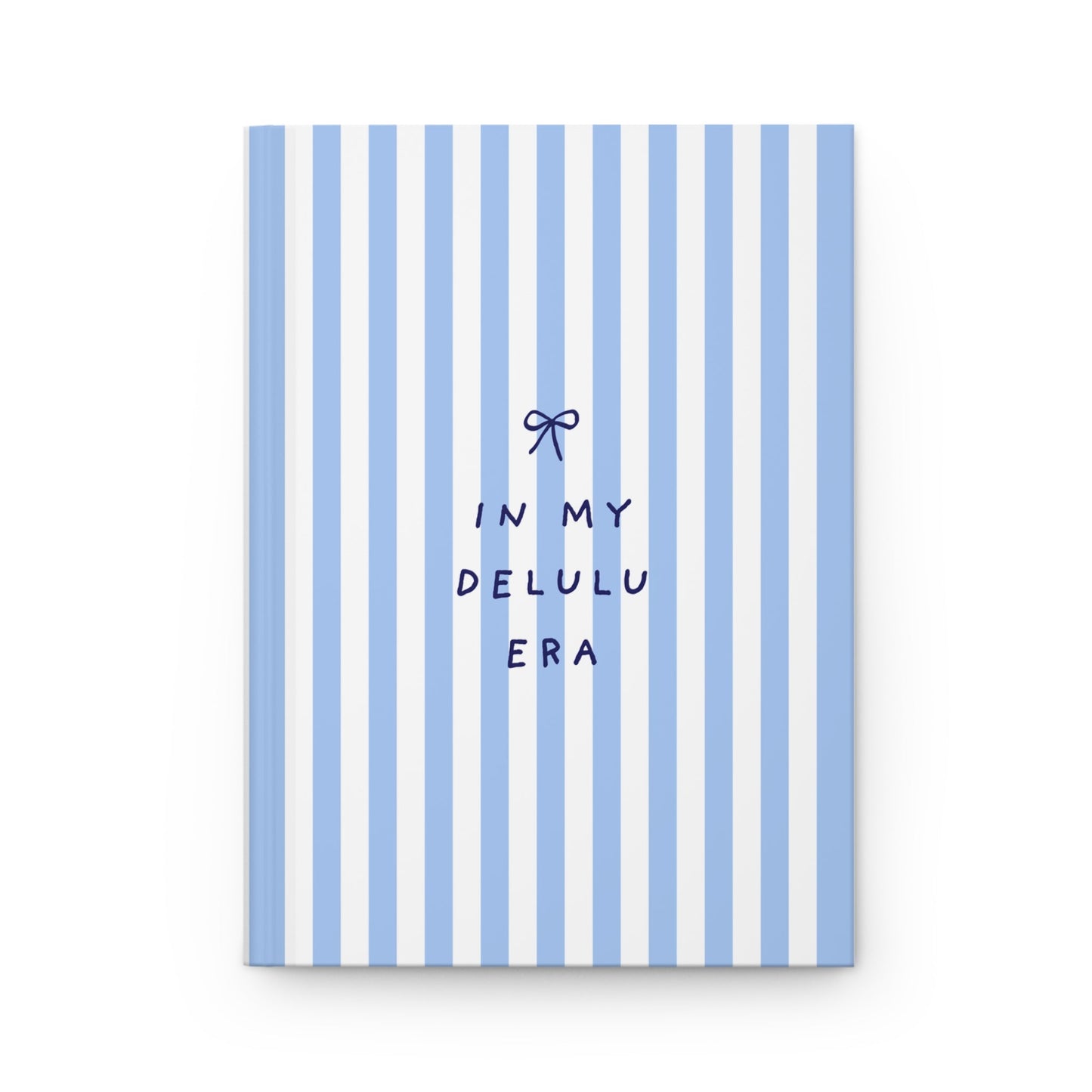 blue striped aesthetic journal in my delulu era cute notebook for manifestation