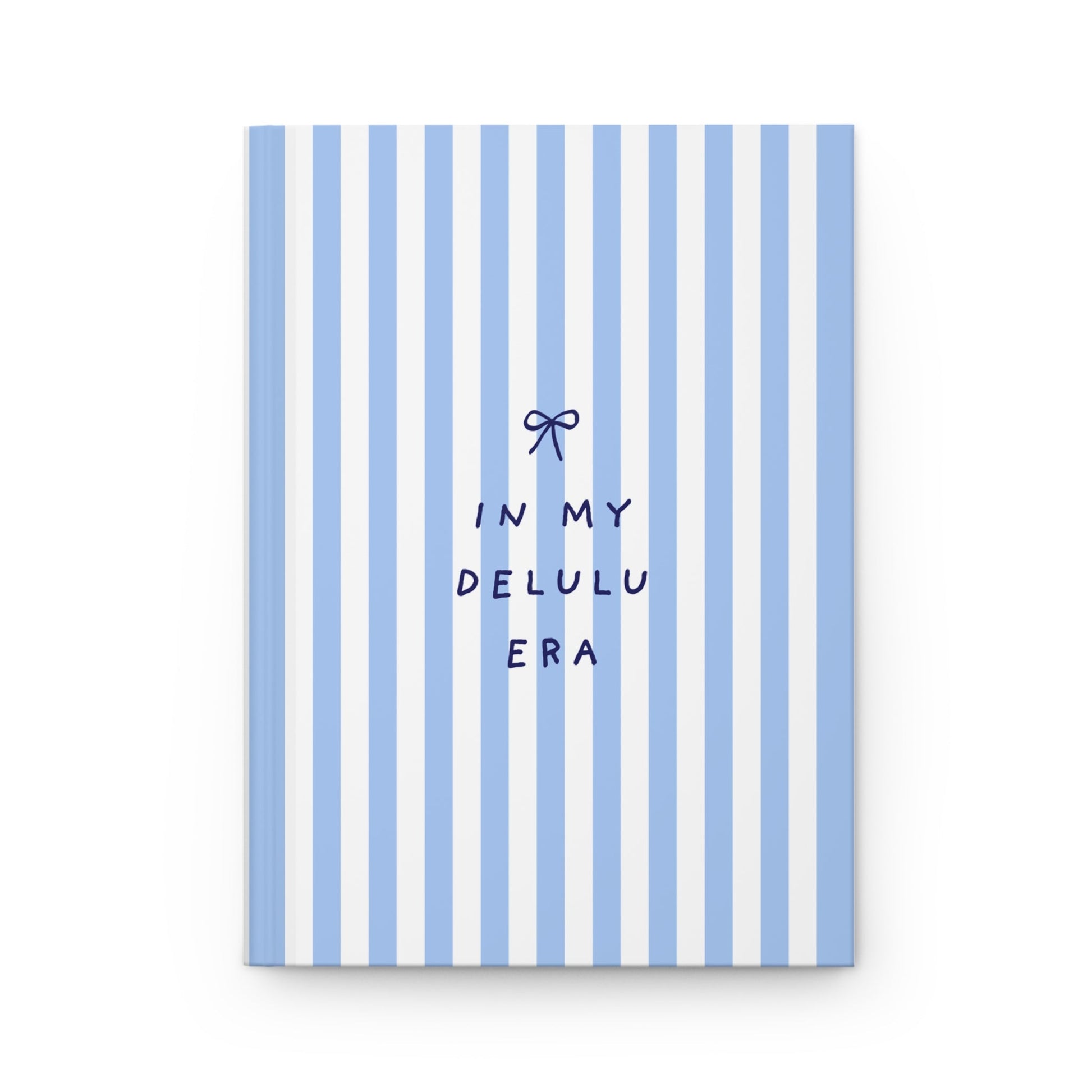 blue striped aesthetic journal in my delulu era cute notebook for manifestation