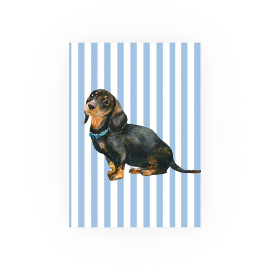 Striped Dachshund Print - Inkwell Cats