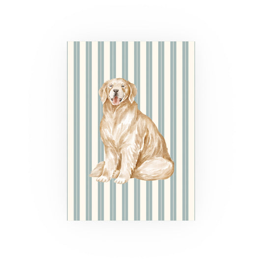 Striped Golden Retriever Print - Inkwell Cats